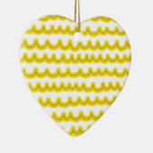 Weiße Meereswellen Gelb Keramikornament (Rechts)