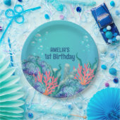 Weiße Meerjungfrau am Geburtstag Pappteller (Party)