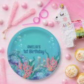 Weiße Meerjungfrau am Geburtstag Pappteller (Party)