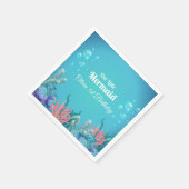 Weiße Meerjungfrau am Geburtstag Serviette (Ecke)