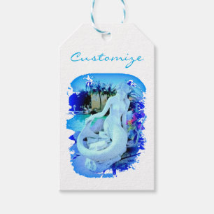 Weiße Meerjungfrau, die Thunder_Cove sitzt Geschenkanhänger