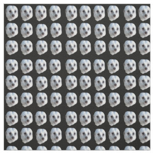 Weiße Meerkat-Gesichter auf Schwarz, Stoff
