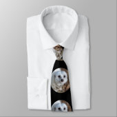 Weiße Meerkat, Mens Schwarz Silky Krawatte. Krawatte (Gebunden)