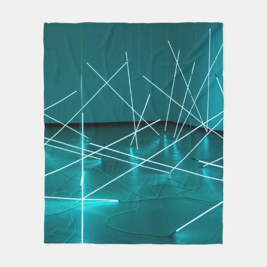 WEIßE METALLRHMEN FLEECEDECKE (Vorderseite)