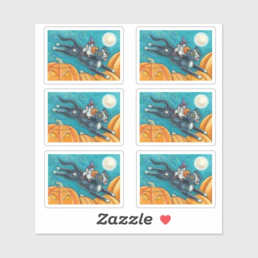 WEISSE MICK & SCHWARZE KATZE AUF HALLOWEEN SCAVENG AUFKLEBER (Blatt)