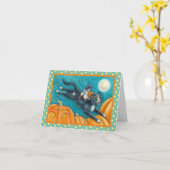 WEISSE MICK & SCHWARZE KATZE AUF HALLOWEEN SCAVENG KARTE (Gelbe Blume)