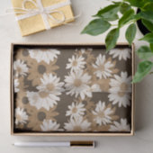 Weiße Milch auf Schokoladenbraun-Blumenmuster Seidenpapier (Geschenk)