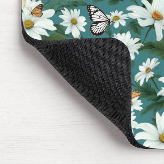 Weiße Milch und Schmetterlinge Mousepad (Ecke)