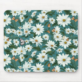 Weiße Milch und Schmetterlinge Mousepad