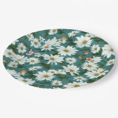 Weiße Milch und Schmetterlinge Pappteller (Schrägansicht)