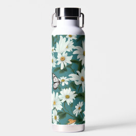 Weiße Milch und Schmetterlinge Trinkflasche