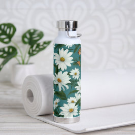 Weiße Milch und Schmetterlinge Trinkflasche