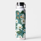 Weiße Milch und Schmetterlinge Trinkflasche (Rückseite)