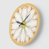 Weiße Milchprodukte auf goldenem Gelb Große Wanduhr (Winkel)