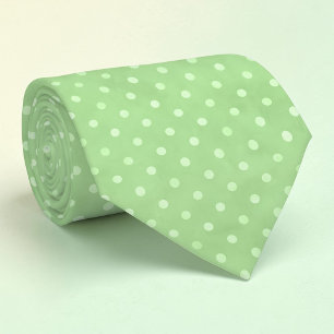 Weiße Mini-Polka-Punkte auf grüner Krawatte