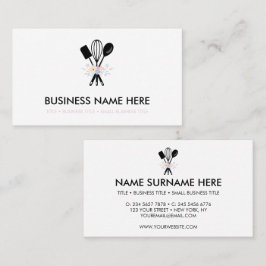 Weiße Minimal Bäckerei Konditorei Pizzeria Visitenkarte