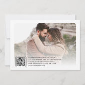 Weiße Minimalistische Arch-Foto-Collage QR-Code-Ho Save The Date (Rückseite)