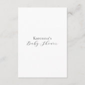 Weiße, Minimalistische Babyduschbücher für Kinder Begleitkarte (Rückseite)