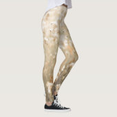 Weiße Minimalistische Blume Leggings (Rechts)