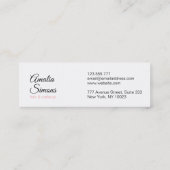 Weiße Minimalistische Geschäfts-Karten Mini Visitenkarte (Rückseite)