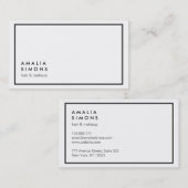Weiße Minimalistische Geschäfts-Karten Visitenkarte (Vorne/Hinten)
