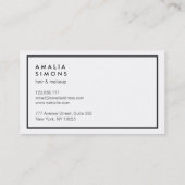 Weiße Minimalistische Geschäfts-Karten Visitenkarte (Rückseite)