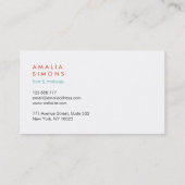 Weiße Minimalistische Geschäfts-Karten Visitenkarte (Rückseite)