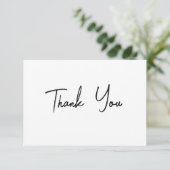 Weiße Minimalistische Hochzeit Dankeskarte (Stehend Vorderseite)