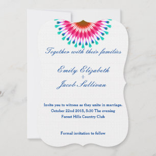 Weiße Minimalistische Hochzeit mit rosa Lotus-Insp Save The Date
