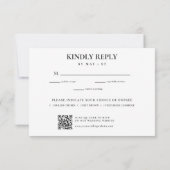 Weiße Minimalistische Hochzeit RSVP Karte (Rückseite)