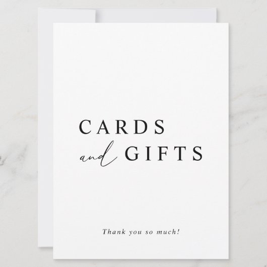 Weiße Minimalistische Hochzeitskarten und Geschenk Einladung (Vorderseite)