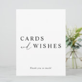 Weiße Minimalistische Hochzeitskarten und Wunschze Einladung (Stehend Vorderseite)