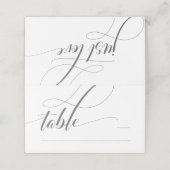 Weiße Minimalistische Kalligraphie Faltenbildung P Platzkarte (Außenseite Aufgefaltet)