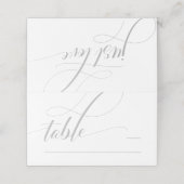 Weiße Minimalistische Kalligraphie Faltenbildung P Platzkarte (Außenseite Aufgefaltet)