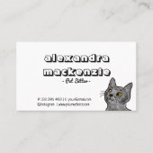 Weiße Minimalistische Katze und Hundepflege Visitenkarte (Vorderseite)