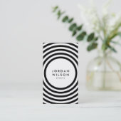 Weiße Minimalistische Kreise Geometrie der soziale Visitenkarte (Stehend Vorderseite)