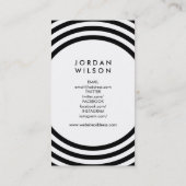 Weiße Minimalistische Kreise Geometrie der soziale Visitenkarte (Rückseite)