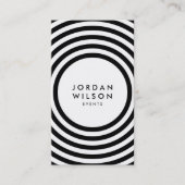 Weiße Minimalistische Kreise Geometrie der soziale Visitenkarte (Vorderseite)