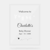 Weiße Minimalistische lichtdurchlässige moderne Ba Acrylschild (Vorderseite)