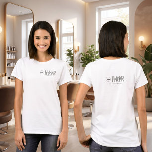 Weiße Minimalistische Logo für Haarstylisten Mitar T-Shirt
