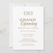 Weiße Minimalistische moderne Grand Opening-Einlad Einladung (Vorderseite)