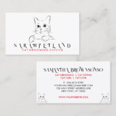 Weiße Minimalistische, moderne natürliche Katze Visitenkarte (Vorne/Hinten)