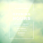 Weiße Minimalistische Öffnungszeiten mit Firmennam Fensteraufkleber (Blatt 3)