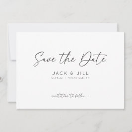 Weiße Minimalistische Save the Date Einladung