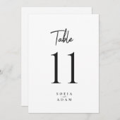 Weiße Minimalistische Tischnummern für Hochzeiten (Vorne/Hinten)