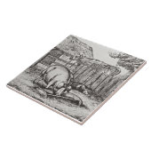 Weiße Minton Farmtiere Schweine Tile Repro c 1879 Fliese (Seite)