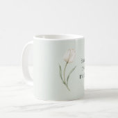 Weiße Minze-Tulpenblüte Kaffeetasse (Vorderseite Links)