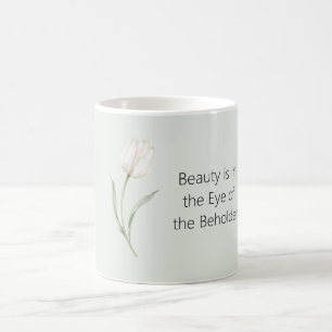 Weiße Minze-Tulpenblüte Kaffeetasse