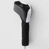 Weiße Mit Augen Schwarzkatze Golf Headcover (angewinkelt)
