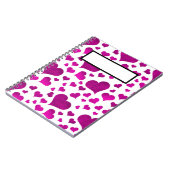 WEISSE MIT LILA HERZEN SPIRALNOTEBOOK NOTIZBLOCK (Linke Seite)